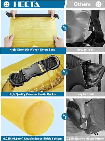 HEETA Dry Bag Waterproof Backpack with Phone Case 5L/10L/20L/30L/40L
