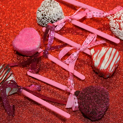 30 Pcs Reusable Acrylic Cakesicle Sticks, 4.5 Inches, Pink