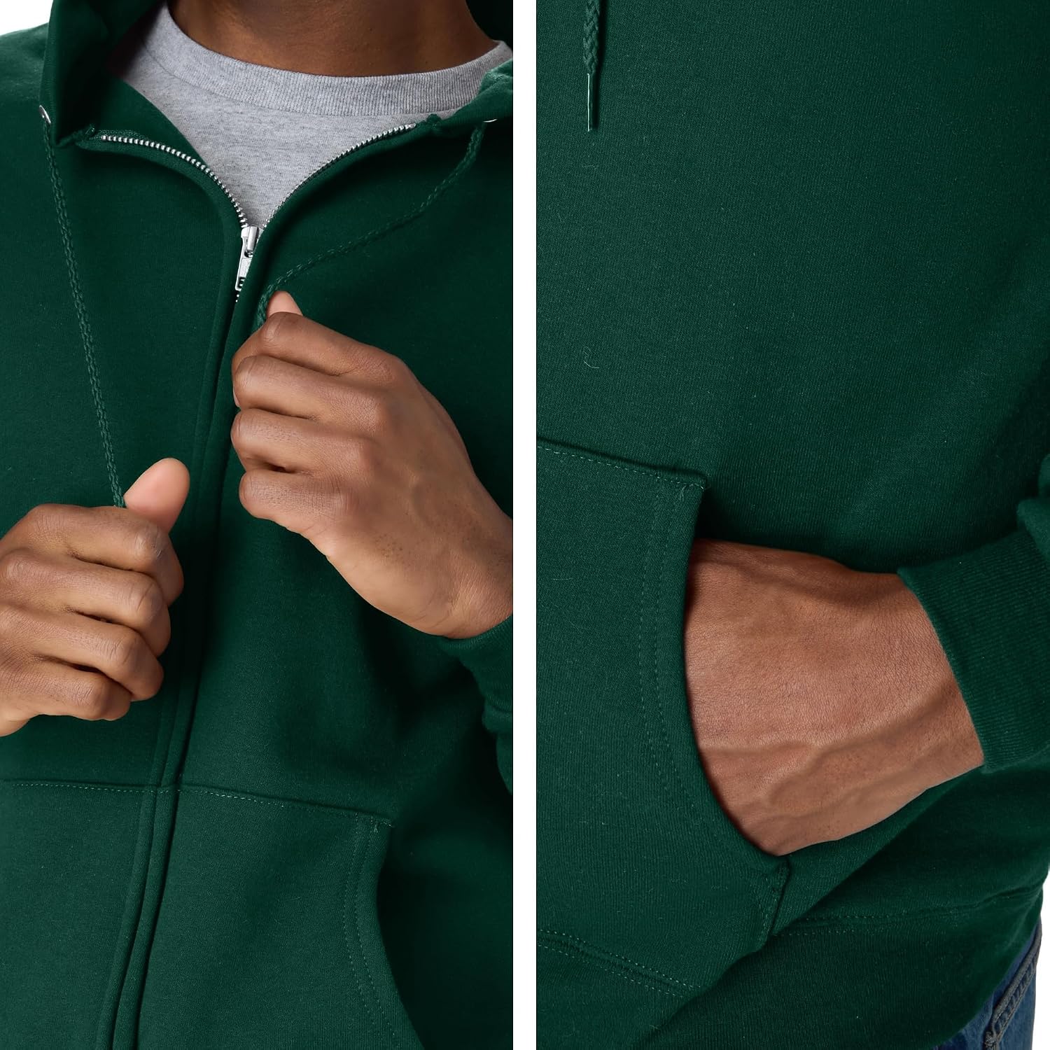 Hanes Men's Zip-up Hoodie, Ecosmart Fleece Full-zip Hoodie for Men, Hooded Sweatshirt