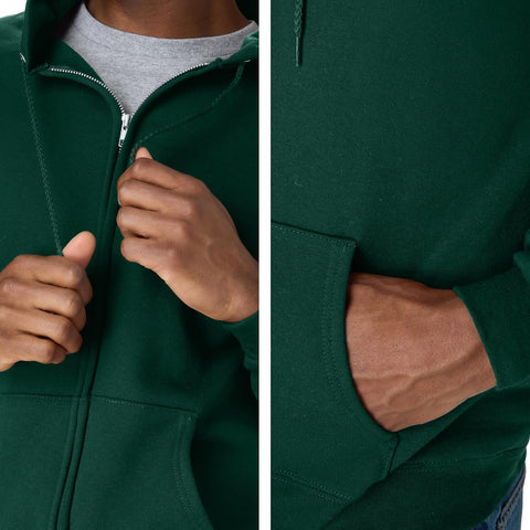 Hanes Men's Zip-up Hoodie, Ecosmart Fleece Full-zip Hoodie for Men, Hooded Sweatshirt
