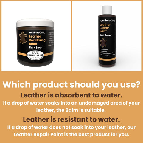 Furniture Clinic The Original Leather Recoloring Balm | Medium Brown Leather Dye | Repair Scratched, Faded, & Worn Leather | Restore Your Leather Couches, Sofas, and Furniture | 250 ml / 8.5 fl oz