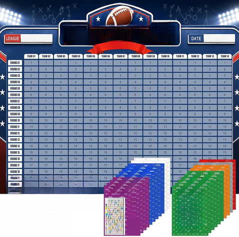 2026-2027 Fantas Football Draf Board Kit, Traceless 692+ Labels