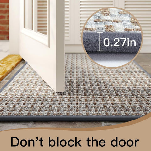 YDKGL Front Door Mat Indoor Entrance Non Slip Entry Doormat Gray 24"x35"