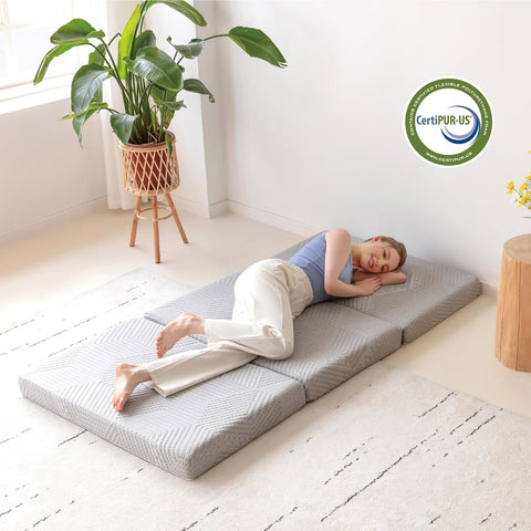 MLILY Single Trifold Mattress, 4 Inch Foldable Gel Memory Foam Mattress