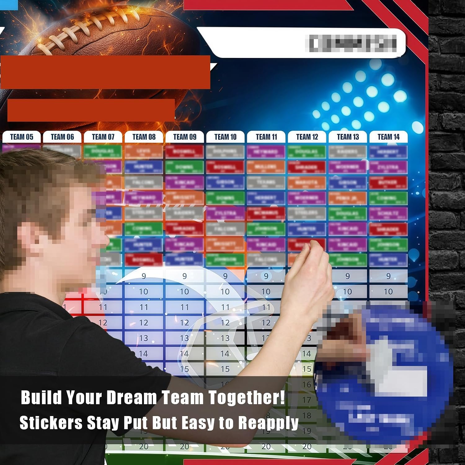 ROPODE Fantas Football Draf Board Kit 2026-2027 Seaso–Include Traceless 690+ Labels