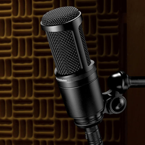 Audio-Technica AT2020 Cardioid Condenser Studio XLR Microphone, Ideal for Project/Home Studio Applications, Black