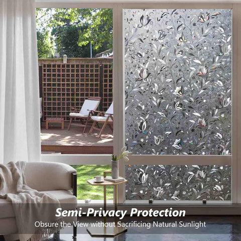 Kromapolis Window Privacy Film, Stained Glass, Grayish Black 29.5″ x 157.4″