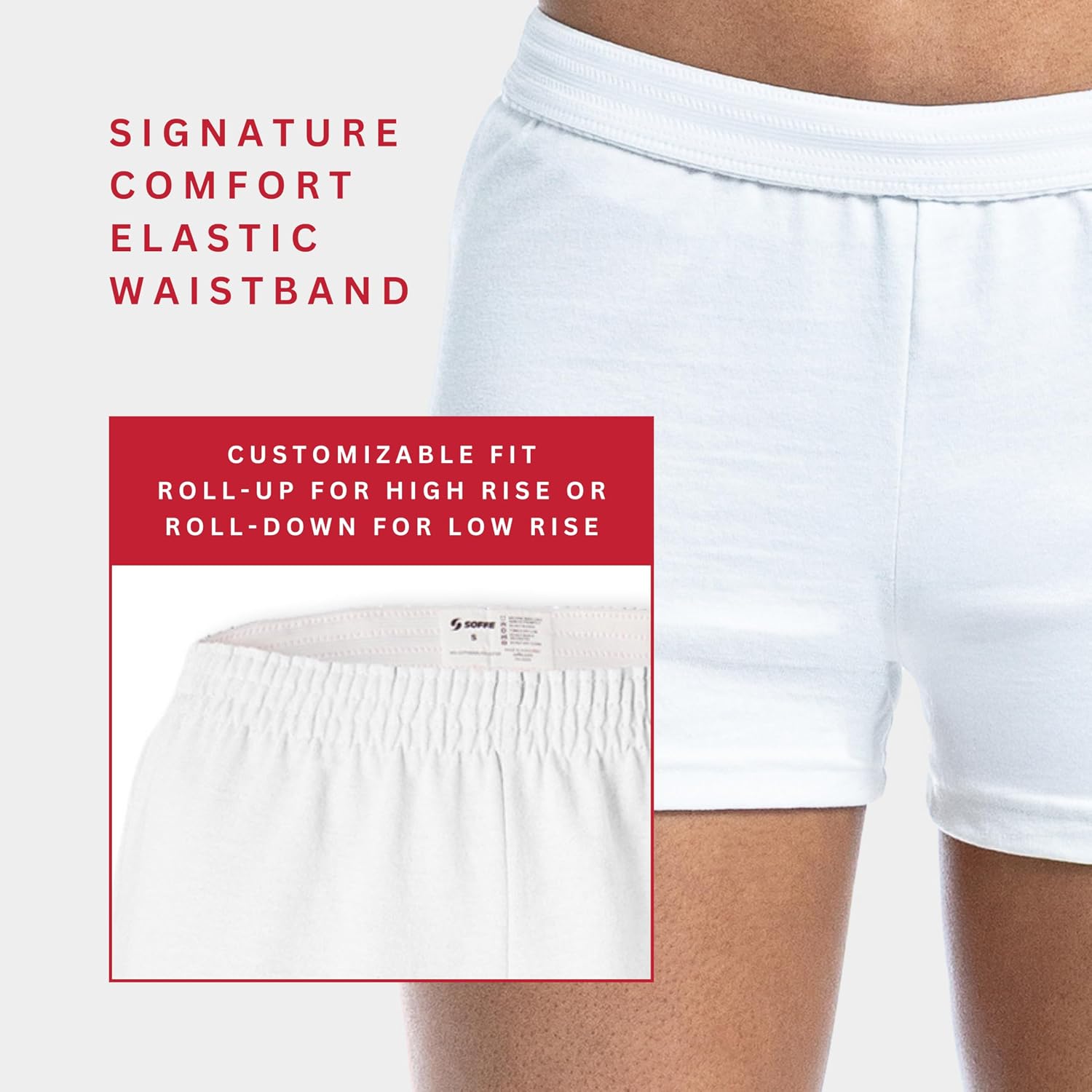 Soffe Women's Womens Authentic Cheer Shorts, 3” Inseam, 2 Pack