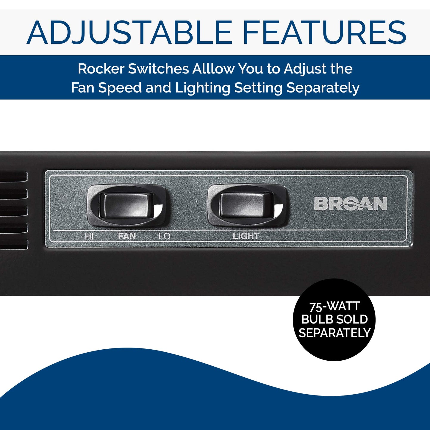 Broan-NuTone F403023 Exhaust Fan for Under Cabinet Two-Speed Four-Way Range Hood, 30-Inch, Black