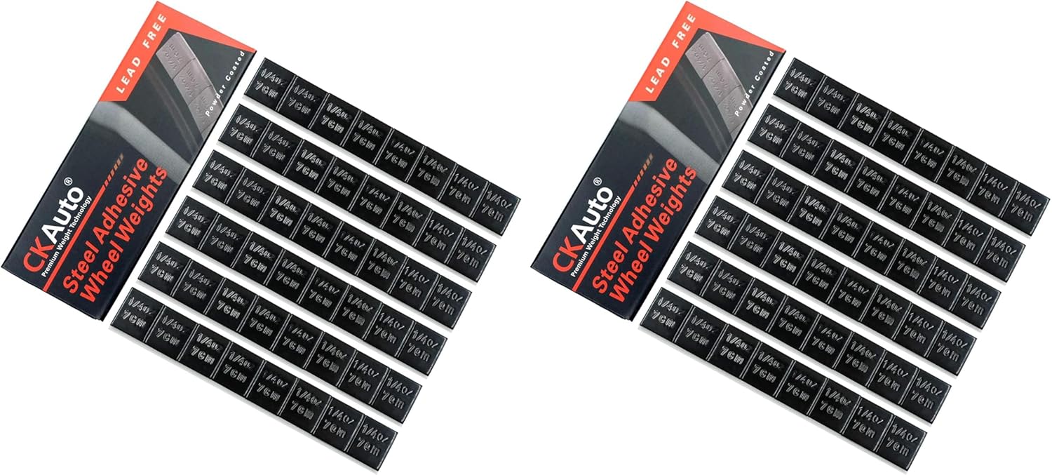 CKAuto 1/4oz, 0.25oz, Steel Adhesive Stick-On Wheel Weights, Gray, 60oz Box