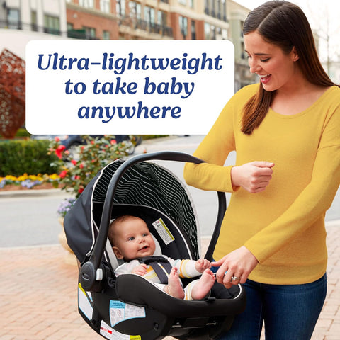 Graco SnugRide Lite LX Infant Car Seat, Lightweight Rear-Facing Seat for Babies 4–30 lb, 4-Position Adjustable Base, Latch Installation & ProtectPlus Engineered, Lilac Mod