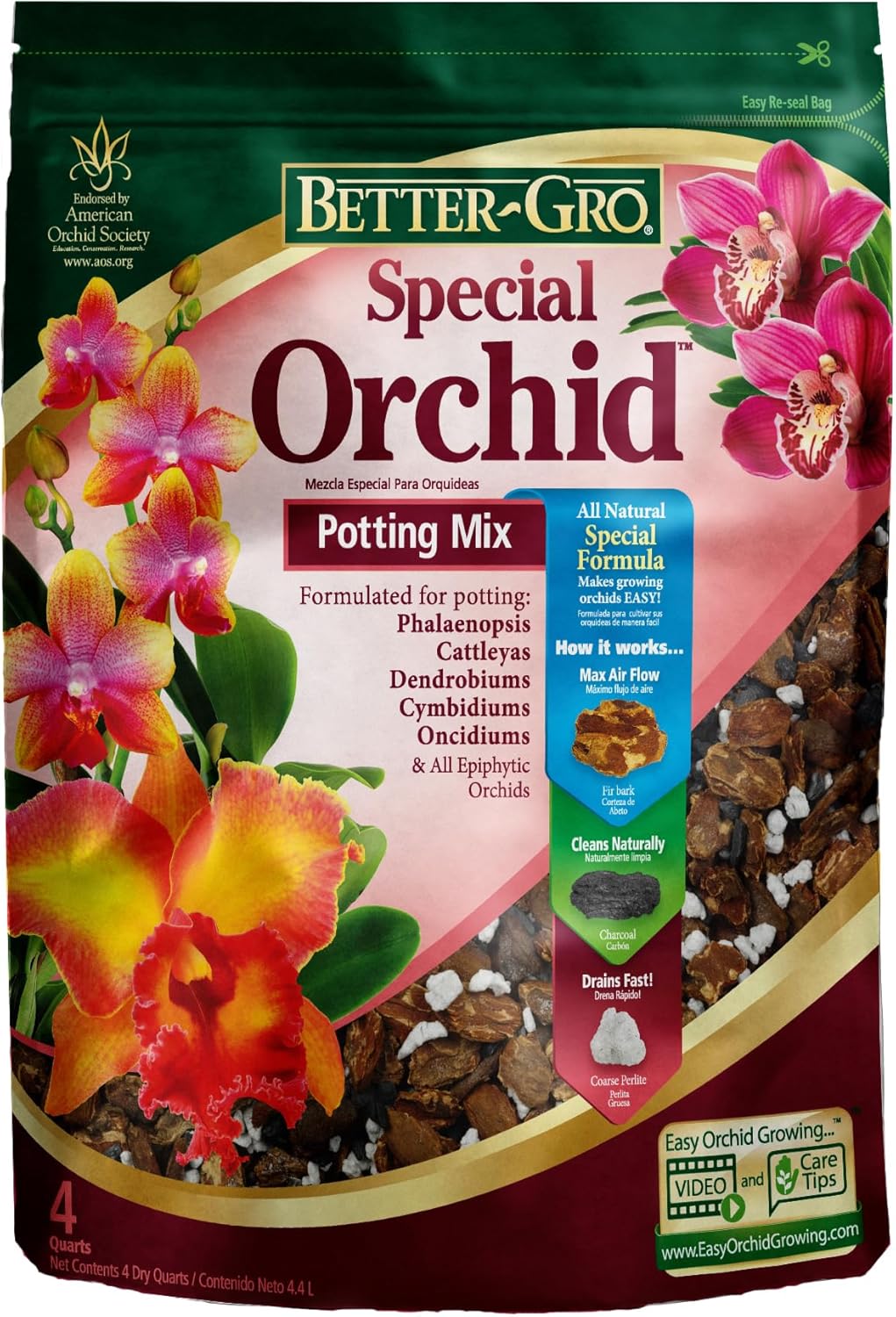 Better-Gro Special Orchid Mix - Orchid Bark Potting Mix - 4 Quarts
