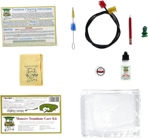 Monster Trombone Care and Cleaning Kit | USA-Based and Veteran-Owned! Slide Cream, Slide Grease, Mouthpiece Brush to Take Care of and Clean Your Trombone