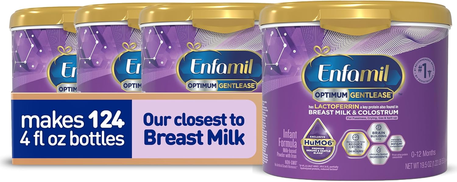 Enfamil Optimum (Enspire) Gentlease Baby Formula, 19.5 Oz, 4 CT