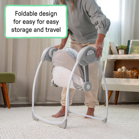 Ingenuity Comfort 2 Go Portable Swing, Newborn to 9 Months, Endless Blooms