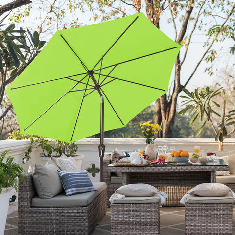 JEAREY 9FT Outdoor Patio Umbrella, Market Umbrella, Apple Green