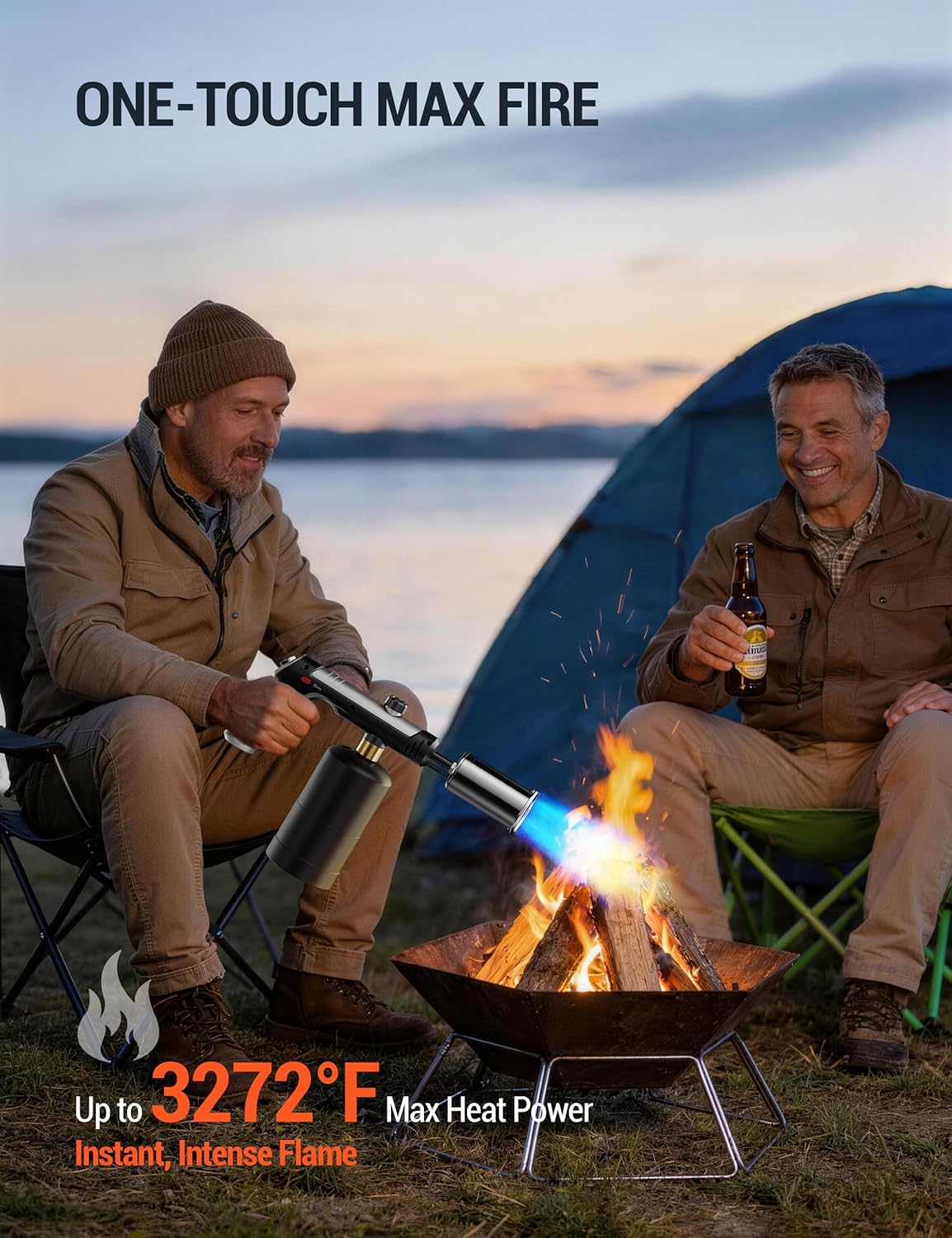ThermoMaven Propane Torch Gun, One-Touch Max Fire Flame Thrower, Gold