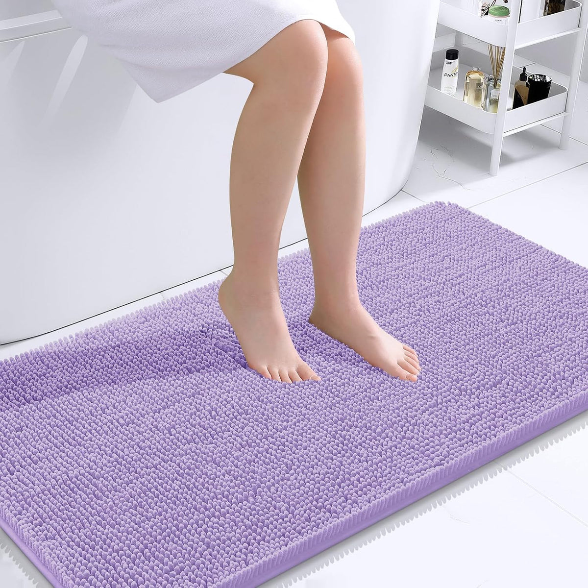 OLANLY Bathroom Runner Rugs 44x24, Extra Soft Absorbent Chenille Bath Rugs