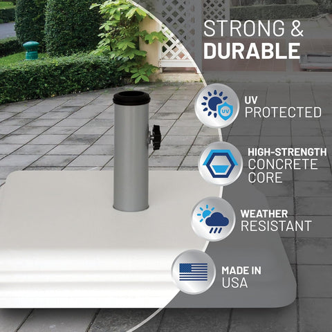 US Weight 40lb Outdoor Umbrella Base - Use with Patio Table - White