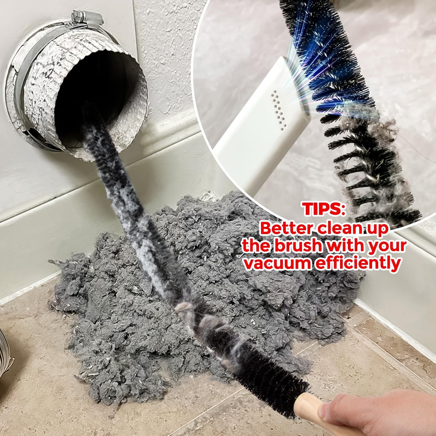 Holikme Dryer Vent Cleaner Kit - 4 Pack Flexible lint Trap Cleaner Tools