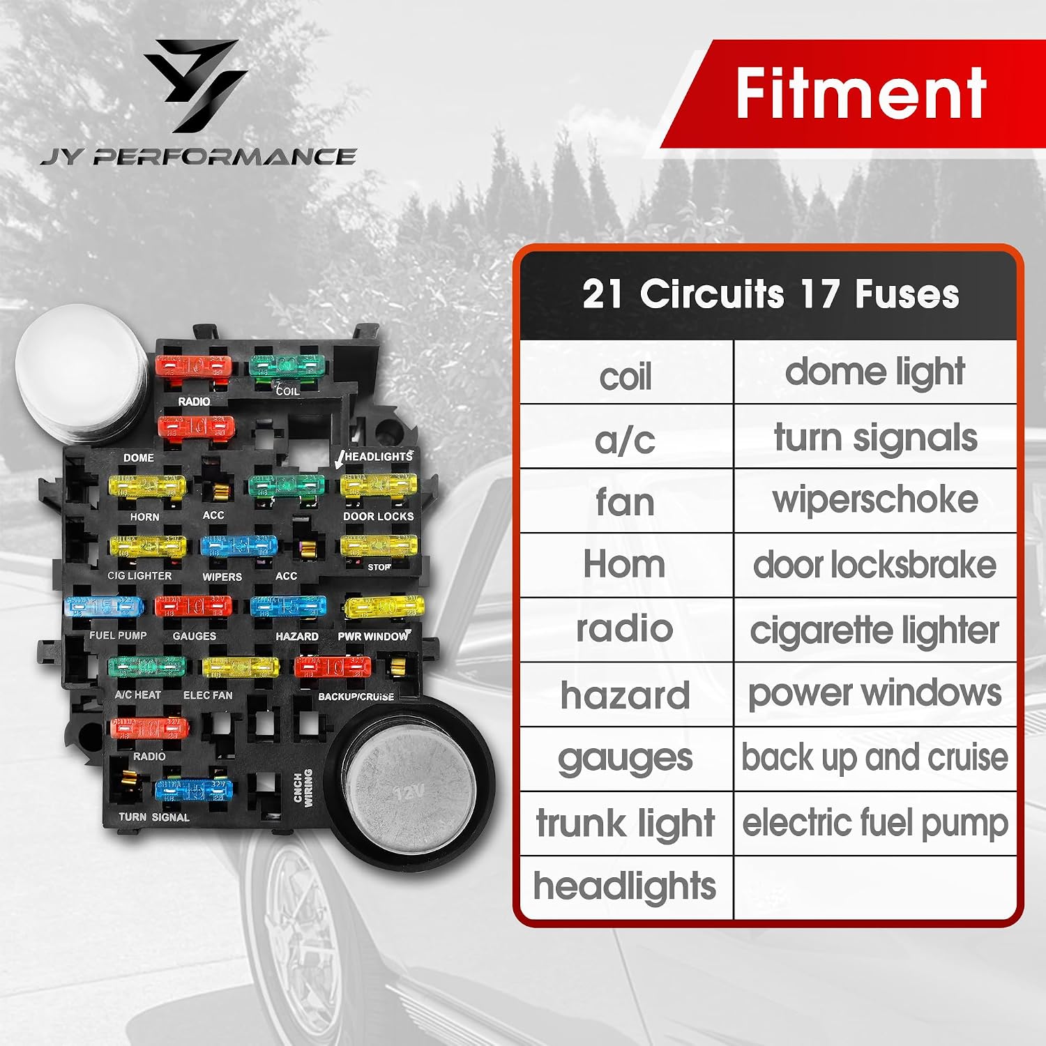 Universal 21 Circuit Wiring Harness Kit with 17 Fuses