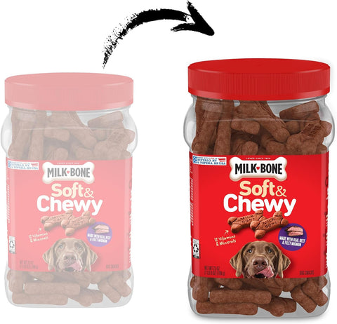 Milk-Bone Soft & Chewy Dog Treats, 25 Oz. Canister