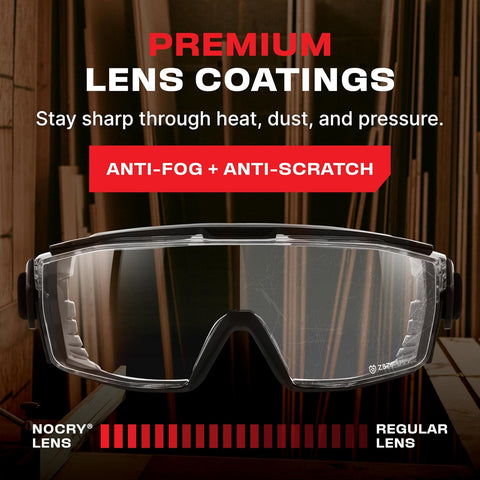 NoCry Anti-Fog Safety Goggles Over Glasses For Men & Women With Soft Gasket