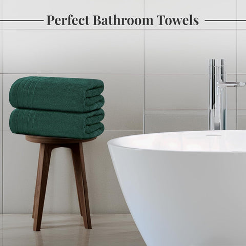 Tens Towels 8 Piece Towel Set, 2 XL Bath, 2 Hand, 4 Washcloth, Hunter Green