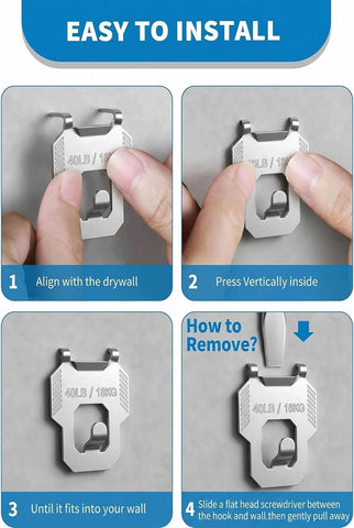 25 40 65 LB Picture Hangers Claw for Drywall Heavy Duty No Damage