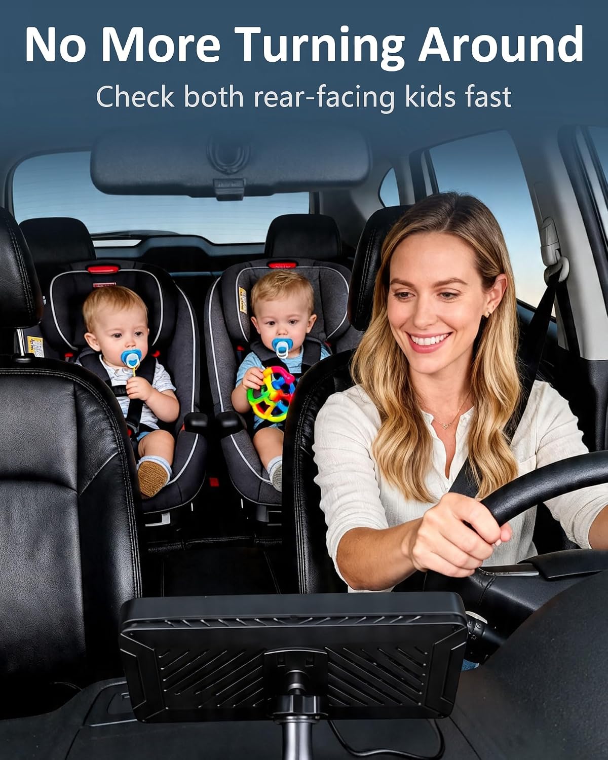 2-Kids Baby Car Camera for Seat: 6.9 Inch Ultrawide Display with 2 Cameras