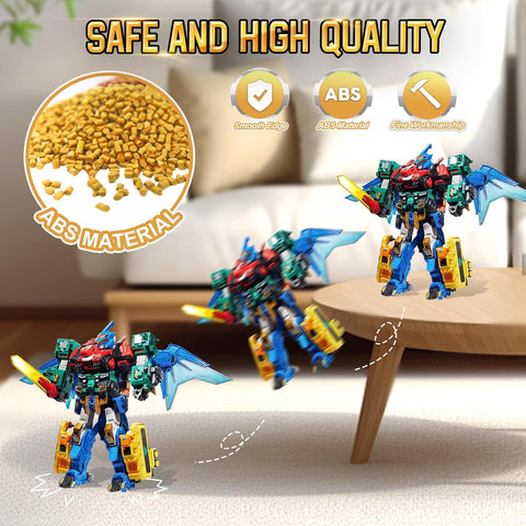 QUANTUM HEROES DINOSTER 4-in-1 Robot Mega Metatron 16.1in – Ages 5+