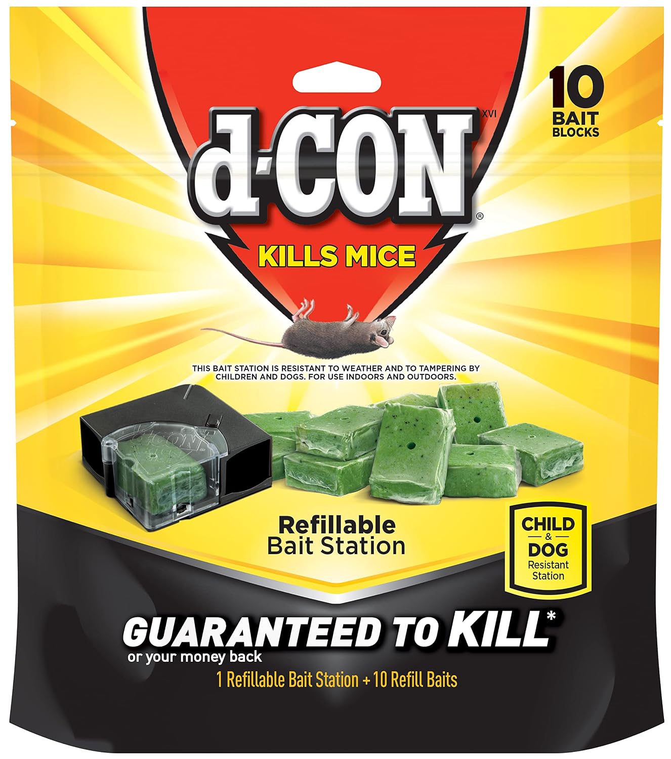 d-Con Mouse Poison Bait Station Refills, Corner Fit, 10 Count