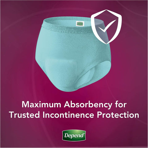 Depend Silhouette Incontinence Underwear for Women with Maximum Absorbency, Large/X-Large, 12 ct