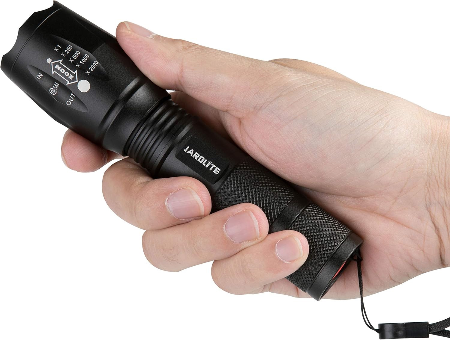 JARDLITE LED Emergency Handheld Flashlight, 4 Pack, Adjustable Focus, Water Resistant with 5 Modes, Best Tactical Torch for Hurricane, Camping, Dog Walking