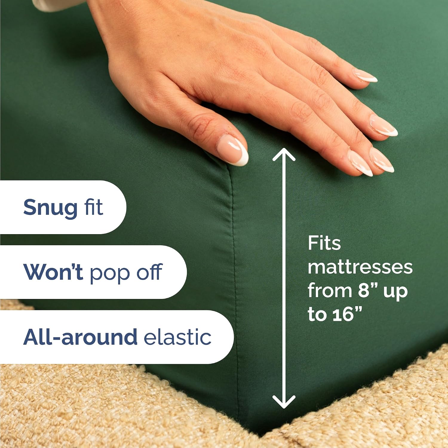 Queen Size 4 Piece Sheet Set - Breathable & Cooling Sheets - Emerald Green