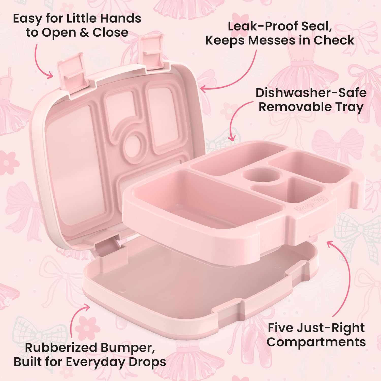 Bentgo Kids Prints Leak-Proof 5-Compartment Bento-Style Kids Lunch Box