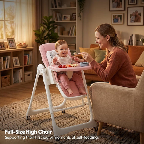 Foldable High Chairs for Babies and Toddlers Convert to Baby Rocker