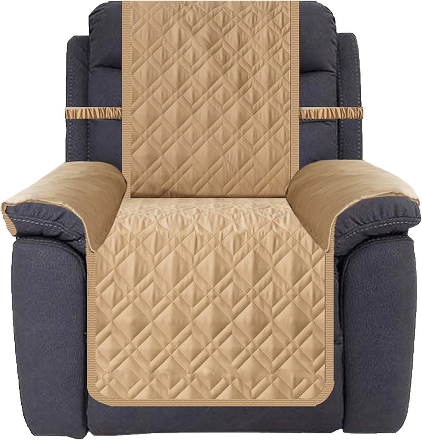 Ameritex Waterproof Nonslip Recliner Cover Stay in Place, Dog Chair Cover Furniture Protector, Ideal Recliner Slipcovers for Pets and Kids (Sand, 30'')