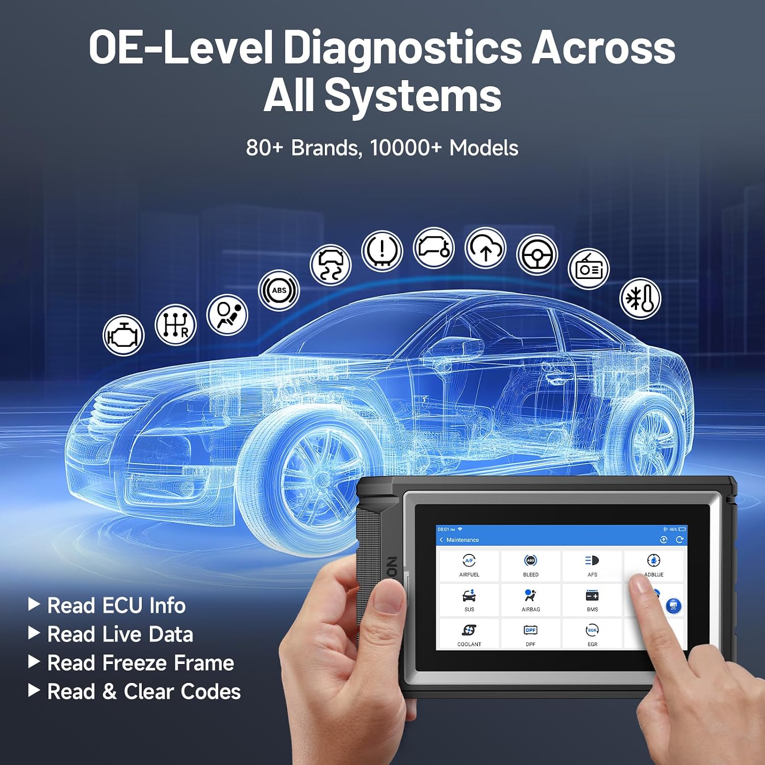 TOPDON AD800BT V2.0 Bidirectional OBD2 Scanner with Lifetime Free Update