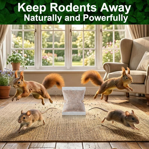 10 Pack Mouse Rodent Repellent, Peppermint Lemon Oil Mice Repellent for Squirrel Rats Spider Pests, Natural Deterrent for Kitchen, Warehouse, Car, Indoor, Outdoor, Safe for Pets Family