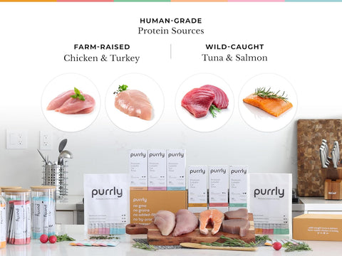 Purrly Cat Treat Snack Wet Lickable Low Calorie Healthy Grain-Free Tuna Variety Packs (18 Count) Squeezable Creamy Purée with Human-Grade Proteins and Functional Nutrients No-Artificial-Additives