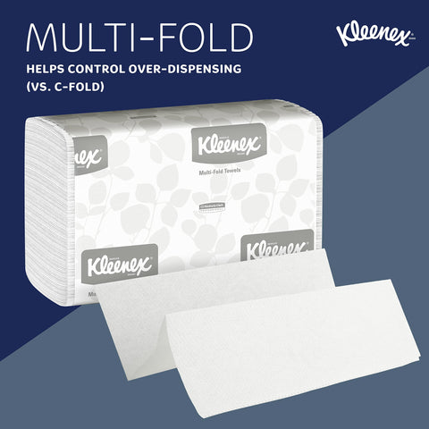 Kleenex® Multi-Fold 1-Ply Hand Towels, 9-3/16" x 9-3/8", 150 Towels Per Sleeve, Case Of 16 Sleeves