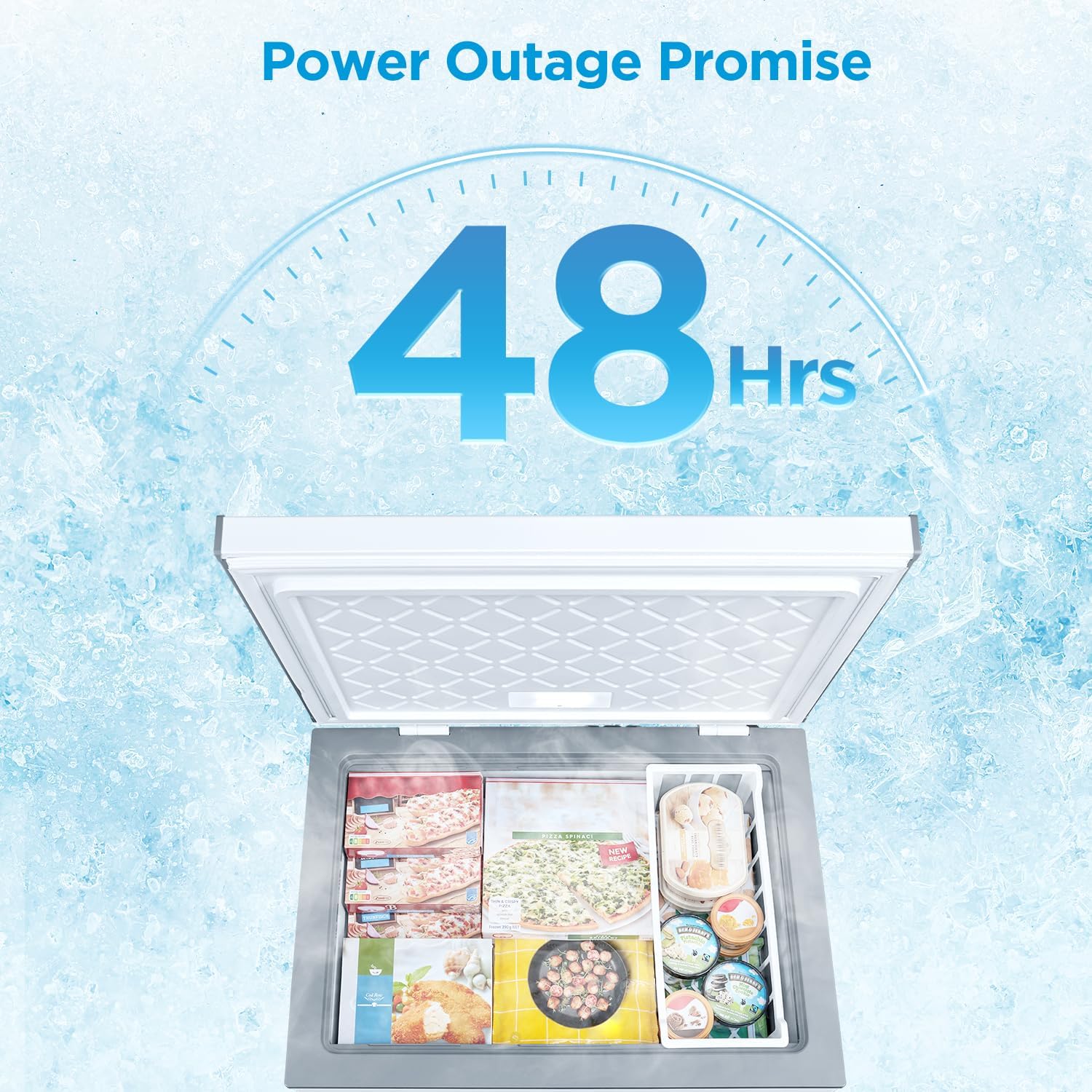 Midea 7.0 Cu.ft Chest Freezer, Fridge Freezer Convertible with LED Light