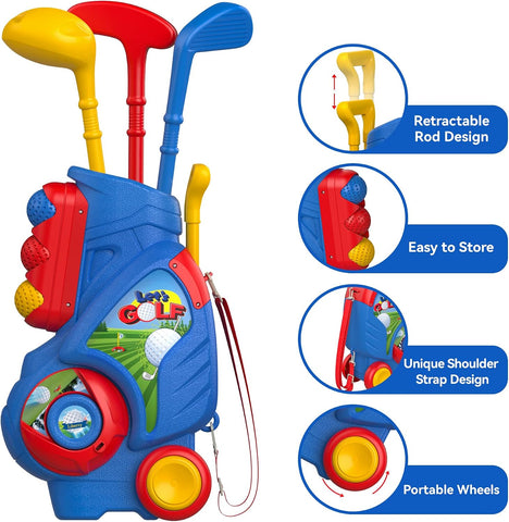 Liberry Toddler Golf Clubs Set Toy for 1 2 3 4 Years Old Boys Girls, Blue