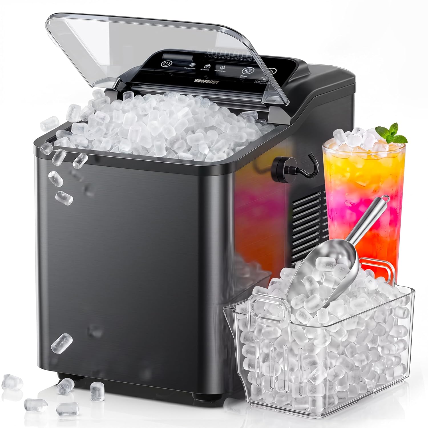 Nugget Ice Maker Countertop, Soft Chewable Pellet Ice, 35lbs/Day