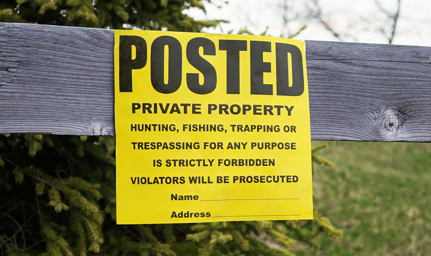 200 WristCo Custom Posted Yellow Private Property Signs - 11" x 11"