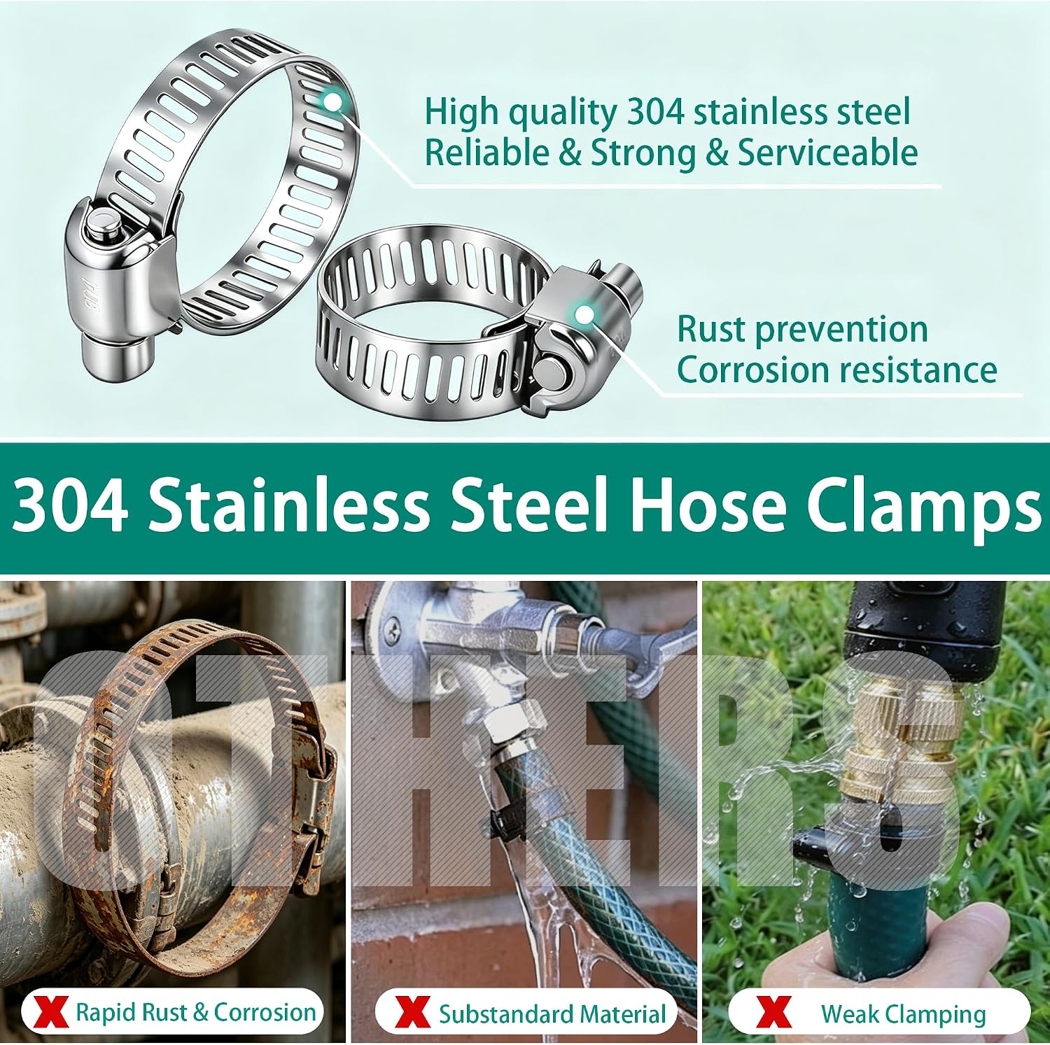 Dianrui 222 PCS Hose Clamp Assortment 1/4"-2-3//4"(6-70mm) 304 Stainless Steel Hose Clamp Kit, Worm Gear Hose Clamps Heavy Duty for Plumbing/Tube/Automotive/Marine with Screwdrivers-10 Size