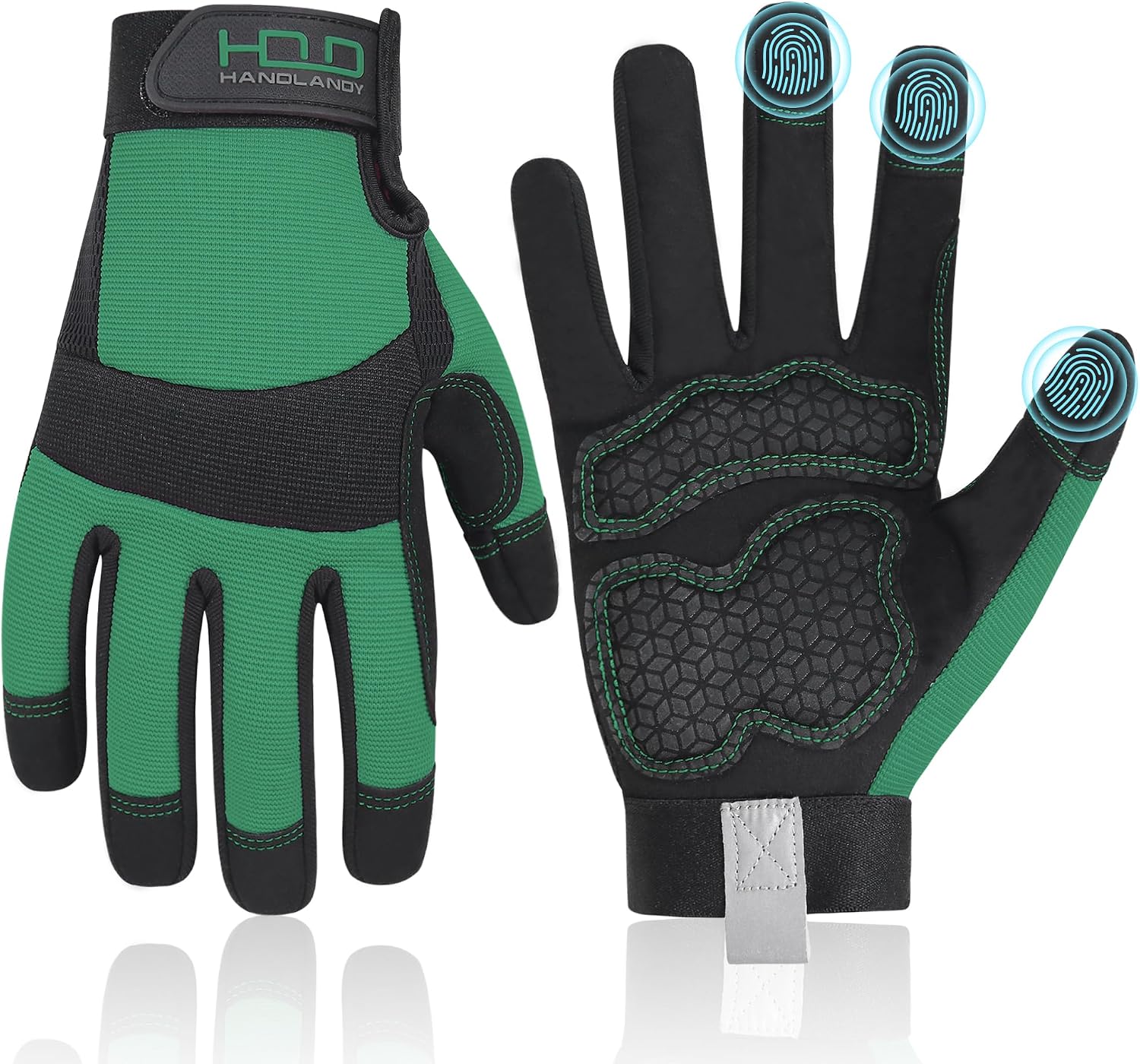 HANDLANDY Work Gloves for Women, Breathable Leather Gardening Glove for Yard Maintenance, Hand Protection with Touch Screen