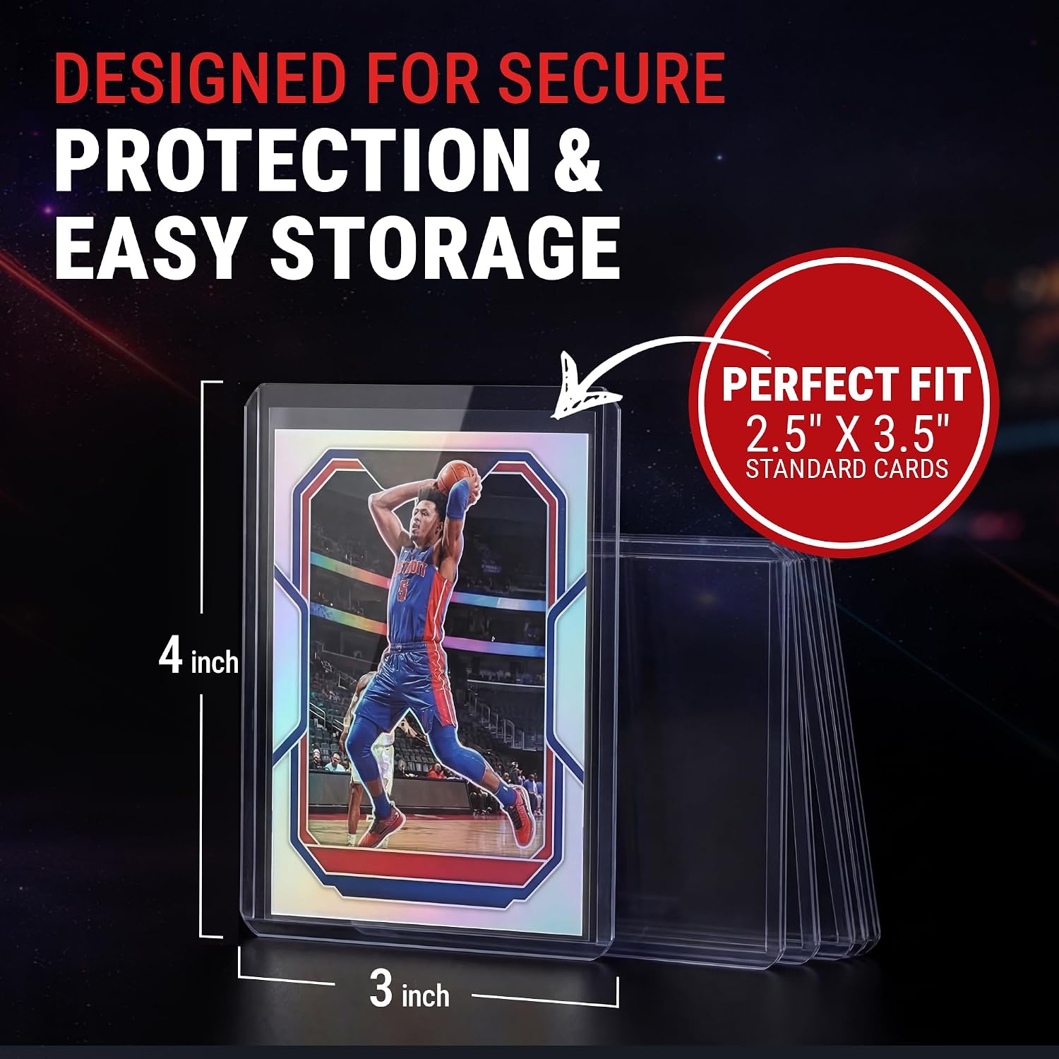 Ultra Pro 3" x 4" Clear Regular Toploaders & Card Sleeves Bundle, 100 Pack