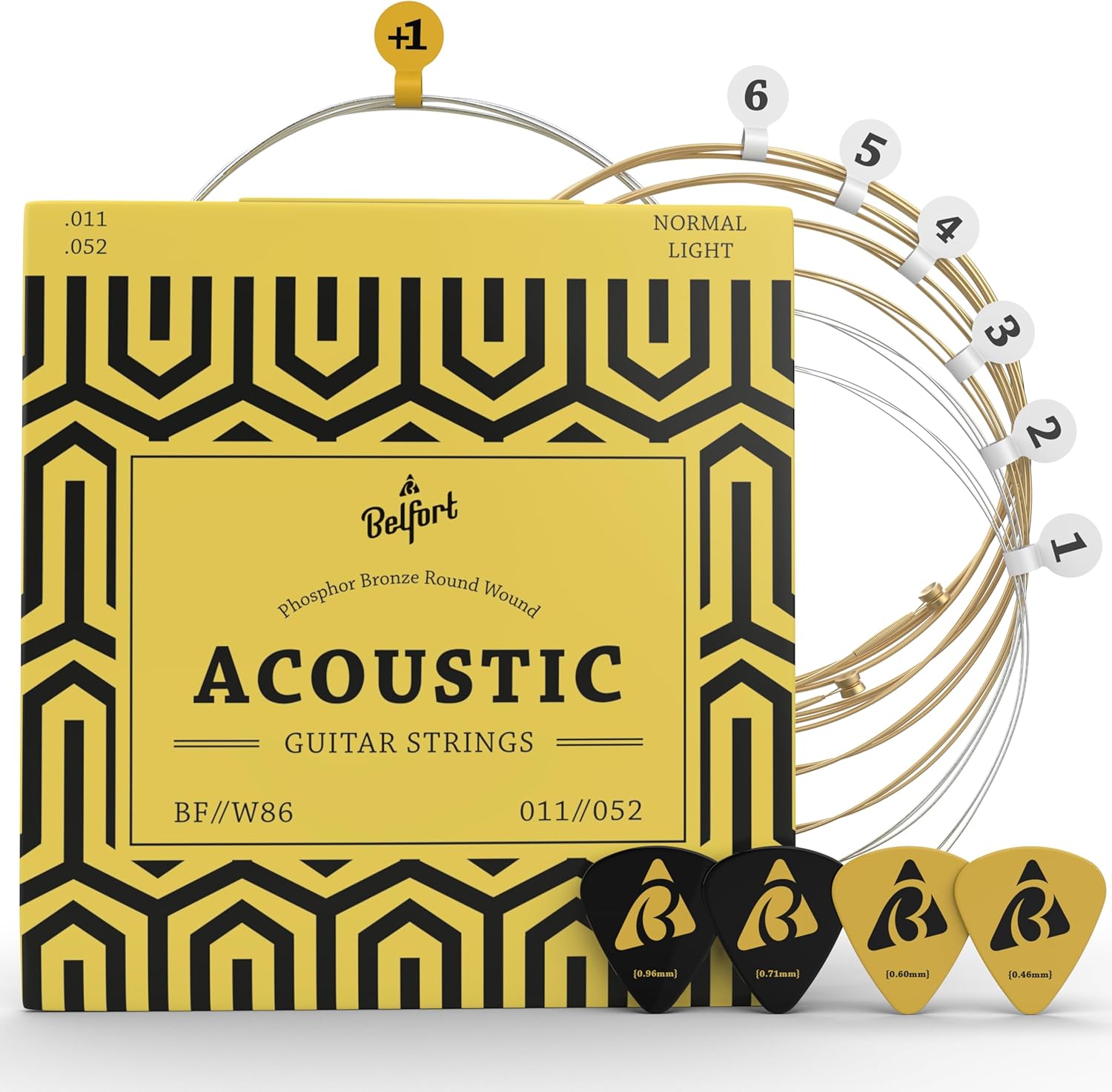 BELFORT Acoustic Guitar Strings – Phosphor Bronze 6-String Set
